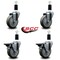 Service Caster 4'' Gray Poly Wheel Swivel 1-3/8'' Expanding Stem Caster Set 2 Brakes, 4PK SCC-EX20S414-PPUB-2-PLB-2-138 - alternate 3